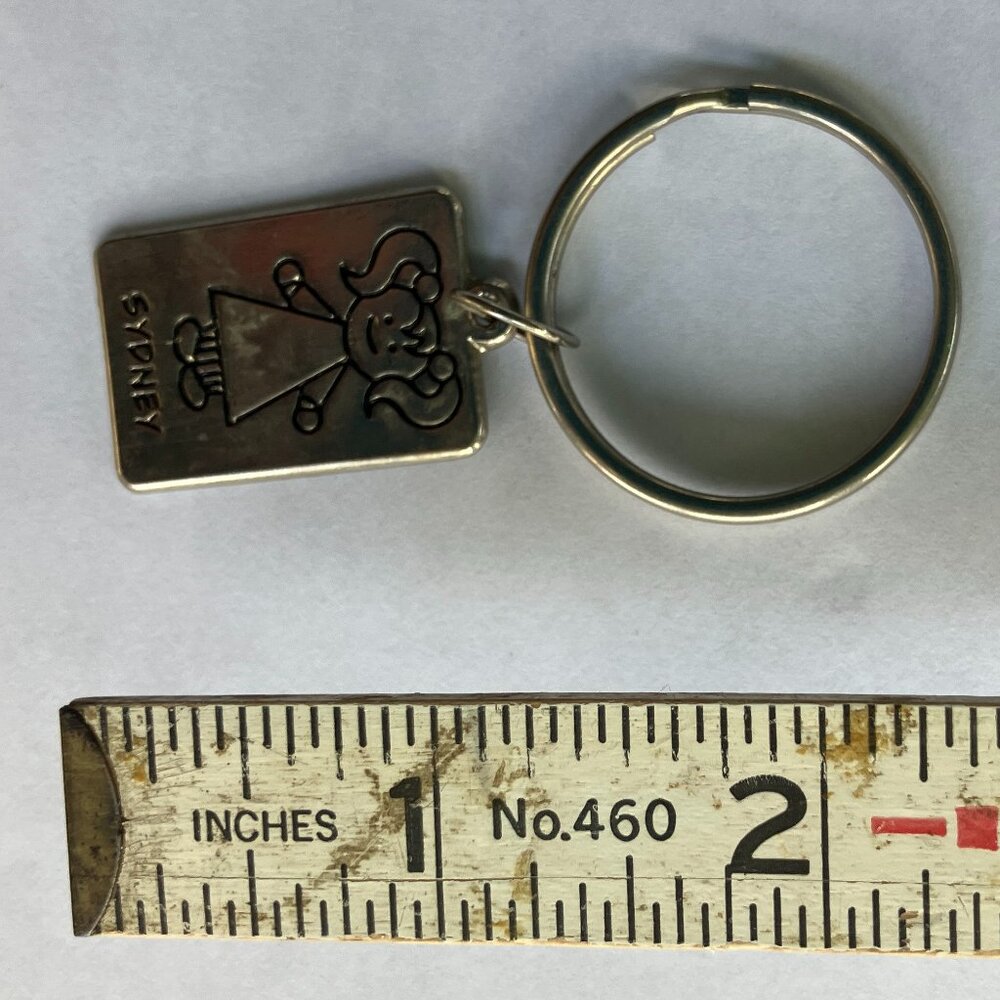 SYDNEY Charm Silver Tone 1.5" Pendant  Keychain Jewelry Line Drawing - Picture 5 of 9